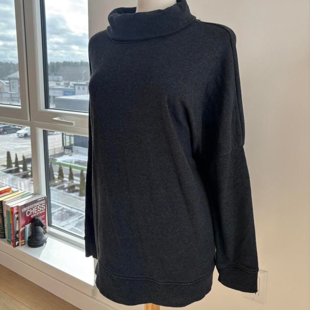 Time and Tru Gray Cowl Neck Soft Cotton Blend Long Sleeve Sweater Sz XXXL NEW